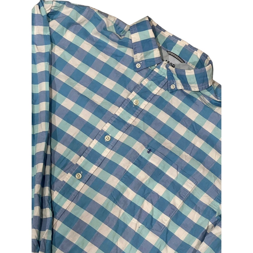 Izod‎ Saltwater Blue Box Button-up, XL, #496-S